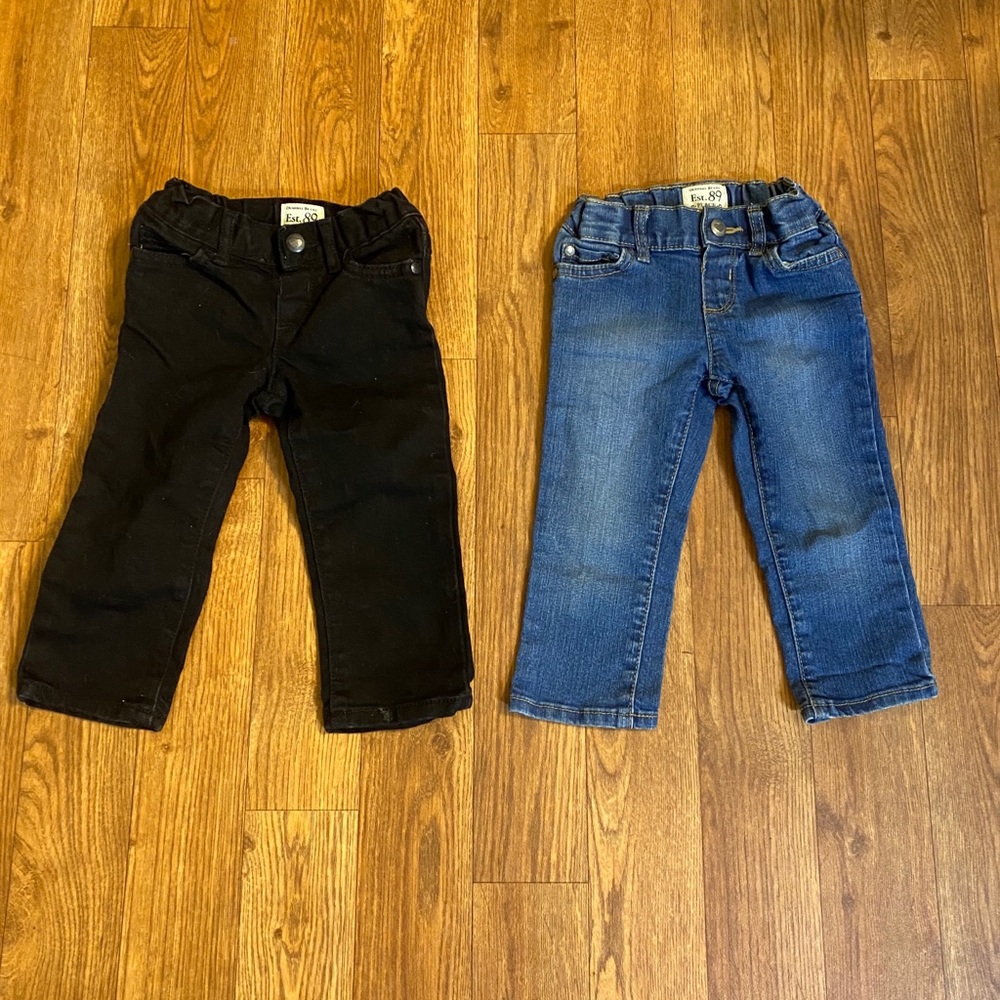 2 pair of baby girl jeans
